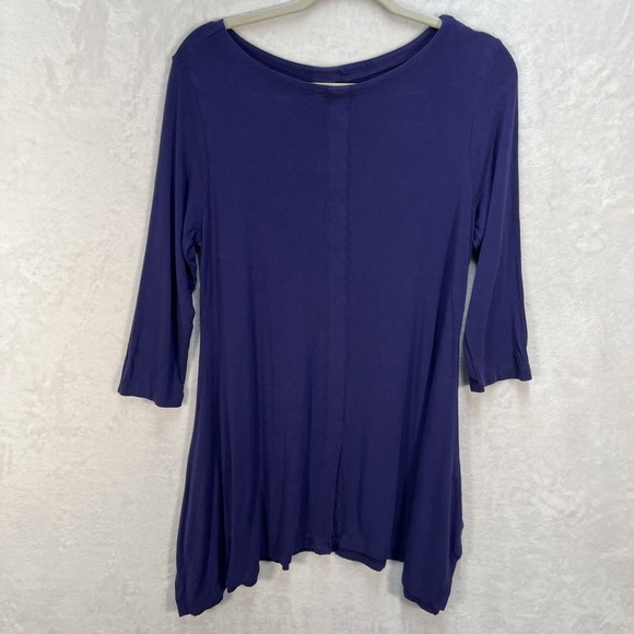 Soft Surroundings Tops - Soft Surroundings 3/4 Sleeve Boat Neck Tunic Womens Medium Purple Casual Basics
